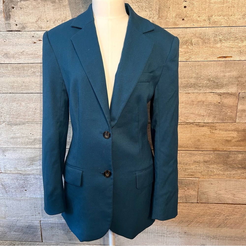 Oak + Fort women’s‎ teal oversized fitted blazer suit jacke in size small